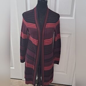 Chico's Open Front Multi Colored Cardigan   Size 0